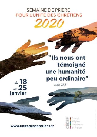 Affiche de la semaine de prière pour l'unité des chrétiens 2020